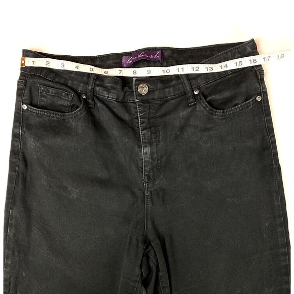 Gloria Vanderbilt Vintage 80's Mid Rise Black Wash Tapered Leg Jeans Size 16 - Picture 10 of 10